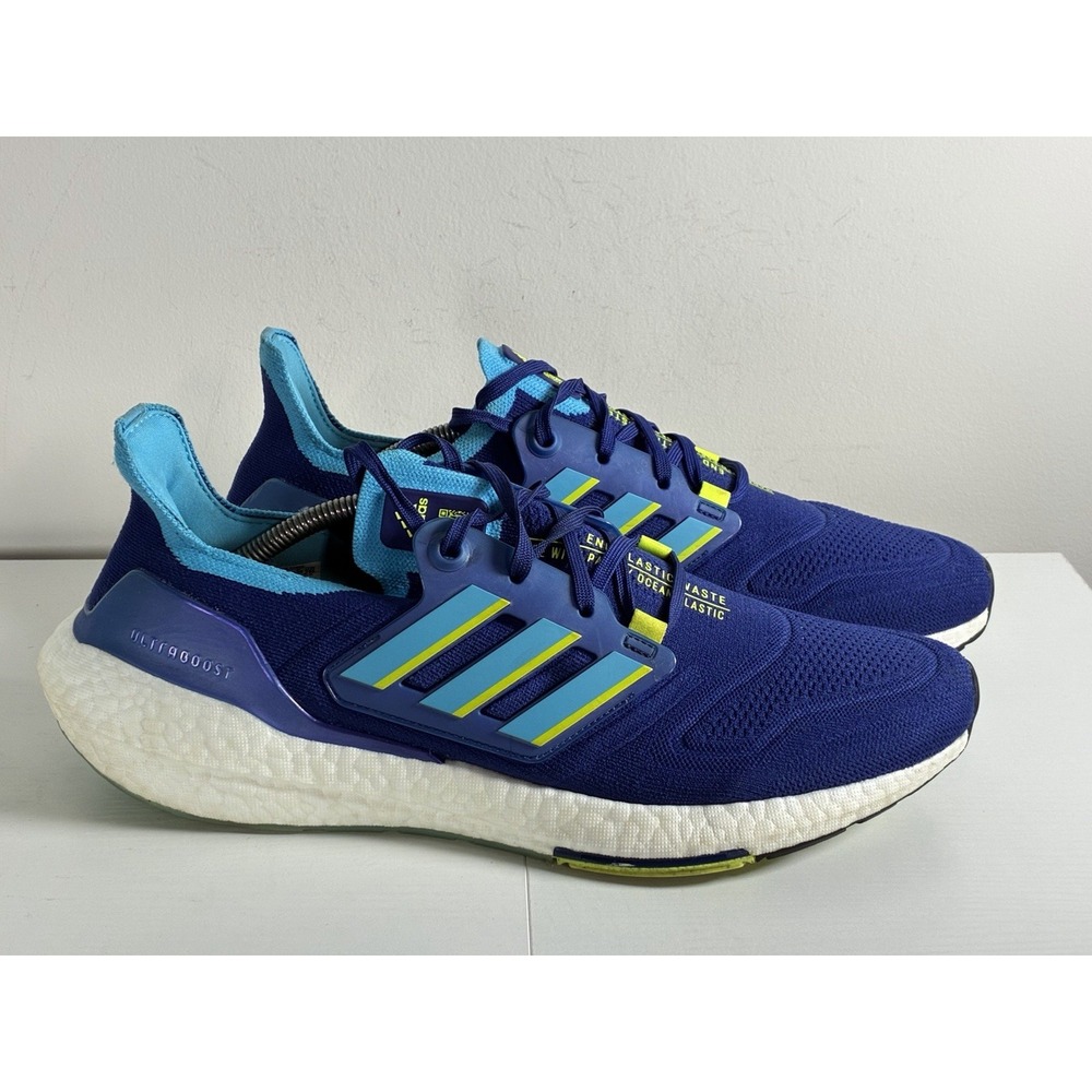 Adidas Ultraboost 22 Running Shoes - Legacy Indigo Solar Yellow GX9333 Mens 12